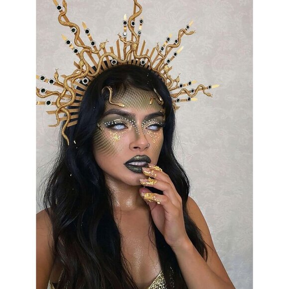 Gold Snake Headband Medusa Headpiece for Costume Cosplay Carnival Party main image 2